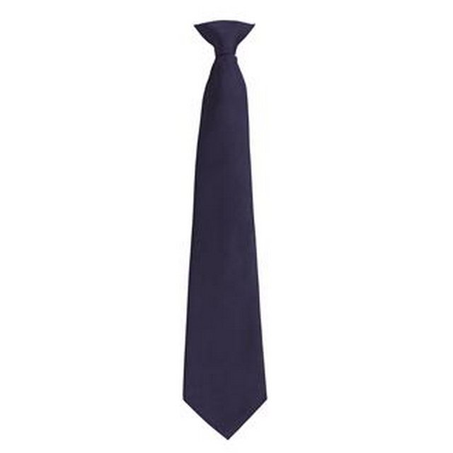 Premier - Corbata Quita y Pon Lisa Modelo Clip-on Hombre Caballero - Trabajo/Restaurante (Azul marino)