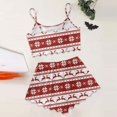 thumbnail image 4 of Womens Cotton Pajamas – 2 Piece Loungewear Women's Classic Christmas Print Sleeveless Top & Shorts Pajama Set 2 Piece Wear, 4 of 5