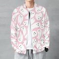 thumbnail image 6 of Lightweight Jacket for Men - Pink Ghost Halloween Fun Cuteness Casual Zip Up Bomber Jacket Men Spring Fall Windbreaker Coat with Pocket, 6 of 6