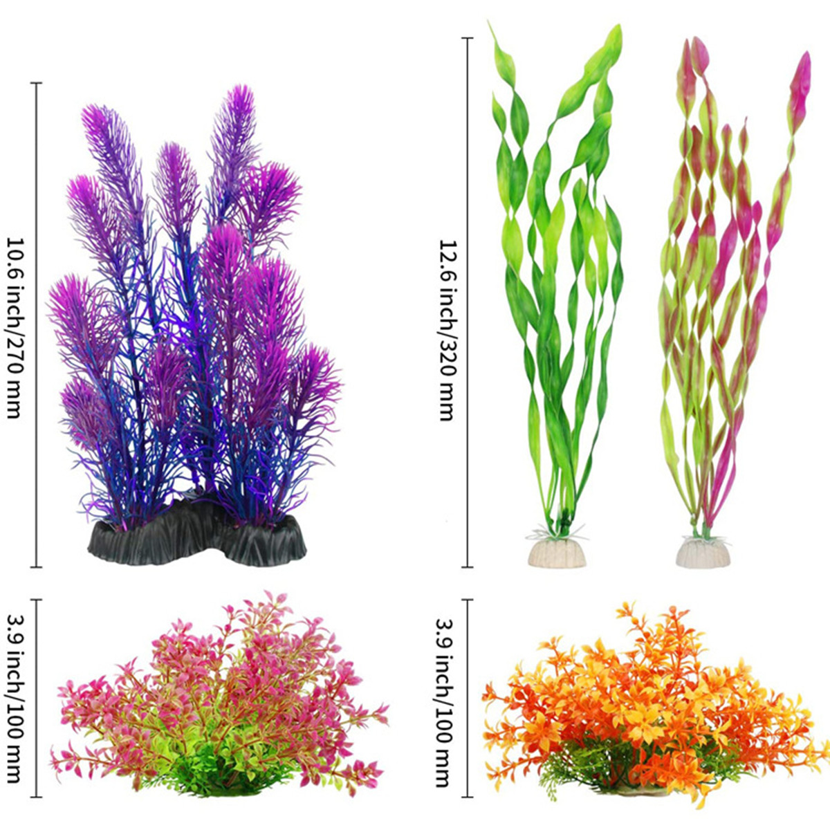 Kabuer Aquarium Plants Fish Tank Decorations Aquarium Decoration Purple Water Fake Plant Used for Fish Tank