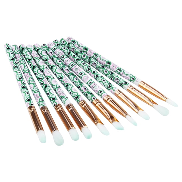 Juego de 10 brochas de maquillaje para rostro, sombra de ojos, base, rubor, brillo de labios, brocha de maquillaje, polvo, cosméticos, herramienta de brocha para mezclar Wmkox8yii hjk2178