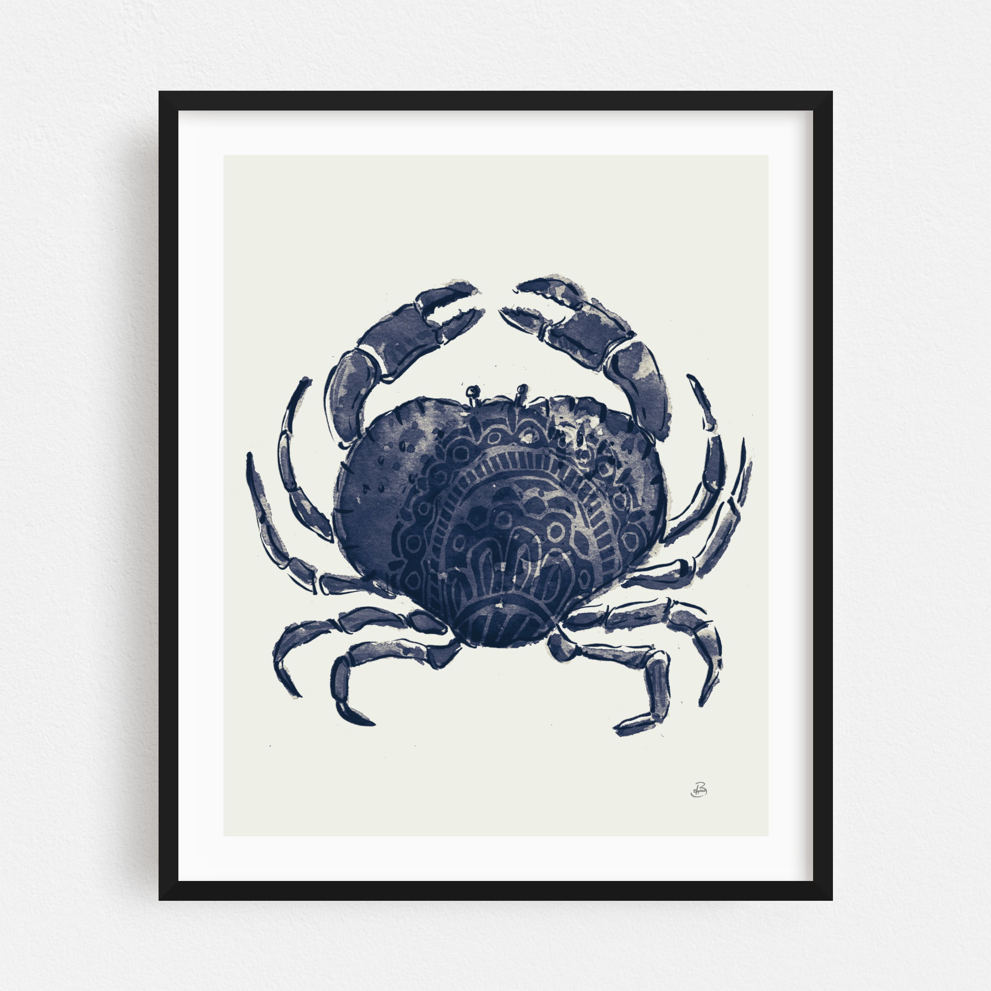 Space Marine Life Under The Sea Crab Galaxy Art Print,Nautical Sea Decor 