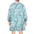 thumbnail image 2 of Wearable Oversized Blanket,Pioneer Flower Floral Print Pattern Wearable Blanket Hoodie for Adults,Cozy Hooded Blankets with Super Pockets,Super Warm Fuzzy Pullover for Women & Men, 2 of 6
