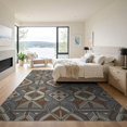 thumbnail image 3 of ODIKA 9'x12' Washable Area Rug Mosaic Interlocking Motif Livingroom Playroom Brushstroke Abstract Boho Refined for Master Suite, California King, Under Bed, Non-Shedding, Easy Care, 3 of 7