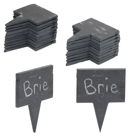 UPC: 0194425292079 | 20 Slate Stone Cheese Labels for Charcuterie Board with 6 Chalks  2 Storage Bags (28 Piece Set)