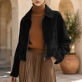 thumbnail image 6 of GUACER Womens Zip Up Short Jackets Fashion Suede Collared Long Sleeve Tops Vintage Fall Winter Casual Crop Coat, 6 of 8