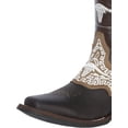 thumbnail image 3 of Men's Genuine Leather Embroidered Western Rodeo Cowboy Boots 'El General' Choco 33309, 3 of 5