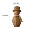 thumbnail image 3 of Rattan Snowman Figurine Decor, Hand Woven Imitation Wicker Snowman Statue With Top Hat and Scarf, Christmas Decorations for Living Room Entryway Decor, L, 3 of 7