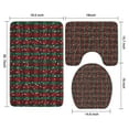 thumbnail image 3 of Red and Green Plaid Christmas Snow Pattern Bathroom Rugs Sets 3 Piece,Toilet Cover Set,Absorbent Non Slip Bathroom Mats Sets with U-Shaped Contour Rug Toilet Rug Set, 3 of 5