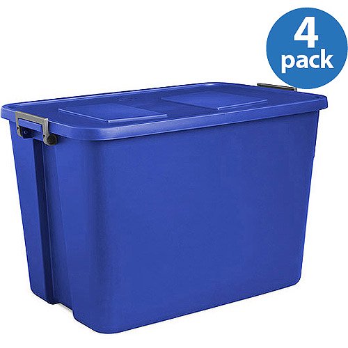 Sterilite 32Gallon (128Quart) Latch Storage Box, Varsity Blue, Set of