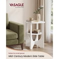 thumbnail image 2 of VASAGLE Side Table, 2 Tier Small Accent End Table, Nightstand with Lower Shelf for Small Spaces, Living Room, Bedroom, Cloud White, 2 of 5