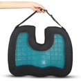 thumbnail image 1 of Coussin de Siège en Mousse à Mémoire de Forme en Gel Rafraîchissant en Forme de U pour Bureau et Voiture Noir 45x35x7cm, 1 of 9