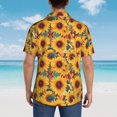 thumbnail image 4 of Balery Colorful Bohemian Sunflower Camisas hawaianas de manga corta para hombre, camisas playeras de corte holgado, camisas de vacaciones con botones,3X-Large, 4 of 7