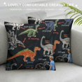 thumbnail image 3 of Orinice Dinosaurs Graphic Decorative Throw Pillow Cover for Home Couch Living Room Bed Sofa - Short Plush Pillowcase for Car Bedroom 1PC 12x12in, 3 of 5