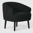 thumbnail image 5 of WestinTrends Alexandria 29" Wide Mid Century Modern Club Barrel Accent Armchair, Set of Two, Black, 5 of 8