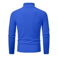 thumbnail image 6 of GaThRRgYP Men's Crew Neck Sweater Slim Fit Lightweight,Men's Winter Casual Fashion Solid Color Design Long Sleeved High Round Neck Sweater Blue XL, 6 of 8