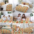 thumbnail image 5 of 3 Piece Orange Green Geometric Duvet Cover Set California King,Microfiber Comforter/Quilt Cover with Corner Ties and 2 Pillowcases,Abstract Moire Modern Vintage All Season Bedding with Zipper Closure, 5 of 8
