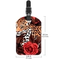 thumbnail image 6 of Square 2Pack PU Leather Rose and Leopard Cruise Luggage Tag with Privacy Cover and Name ID Tag for Travel Handbags Backpacks Luggage Tags, 6 of 6