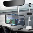 thumbnail image 1 of Soporte para el retrovisor - 4 portateléfonos retráctiles de aleación para coche, soporte de navegación giratorio a 360° para teléfonos de 4,5-7", blanco, 1 of 6