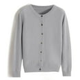 thumbnail image 3 of Luogg Women's Cardigan Sweater Classic Crew Neck Button Collar Knit Front Open Cardigan Sweater, 3 of 3