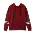 thumbnail image 1 of Womens Patchwork Pullover Hoodies Drawstring Long Sleeve Hooded Sweatshirts Blouses Tops, 1 of 2