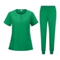 thumbnail image 3 of AzureSilk Women's Set V-Neck Short Sleeve Top with Pockets and Drawstring Pants Quick Dry Uniform Outfit Workout Sets For Women, 3 of 7