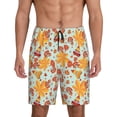 thumbnail image 3 of Lsque Hearts And Autumn Leaves Mens Sleep Pajama Shorts,Short Pajama Pants, Cotton Ultra-Soft Knit-3X-Large, 3 of 9