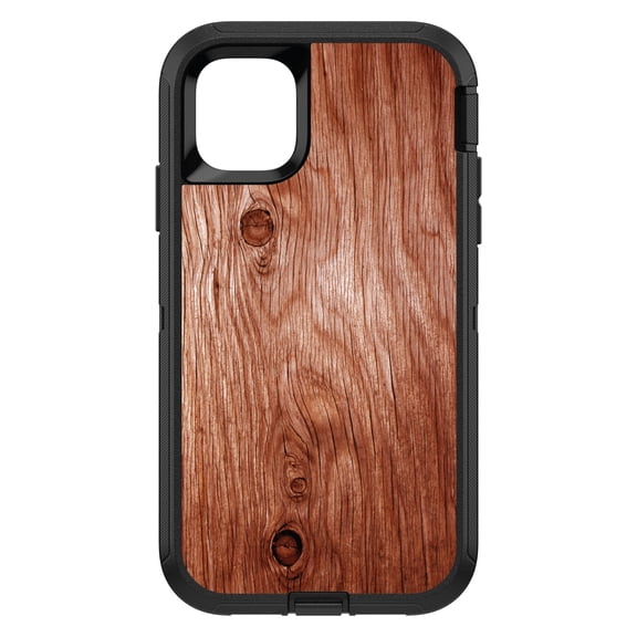 DistinctInk Custom SKIN / DECAL compatible with OtterBox Defender for iPhone 11 Pro (5.8" Screen) - Orange Weathered Wood Grain Print - Printed Wood Grain Image