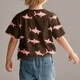 thumbnail image 4 of FamilyThread Boys Short Sleeve T Shirts Kids Summer Crewneck Tops Shark Pattern Loose Fit Tees For 1-12Y, 4 of 6