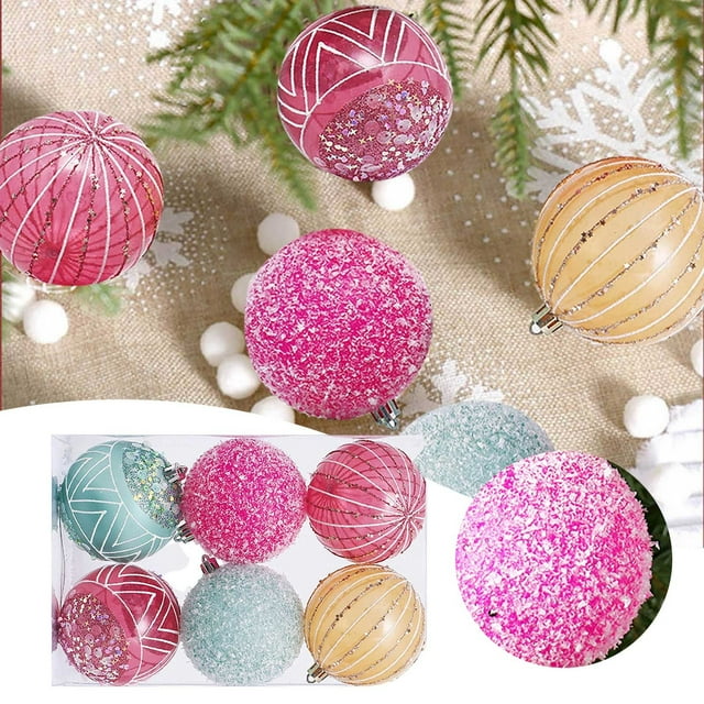BKER Clear Glitter Hanging Shatterproof Baubles For Home