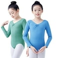 thumbnail image 4 of LYMAYTER 3-16Y Teen Kids Romper Ballet Leotards Toddler Girls Hollow Back Dance Dress Youth Fall Long Sleeve Gymnastics Dance Ballet One-Piece Rompers, 4 of 10