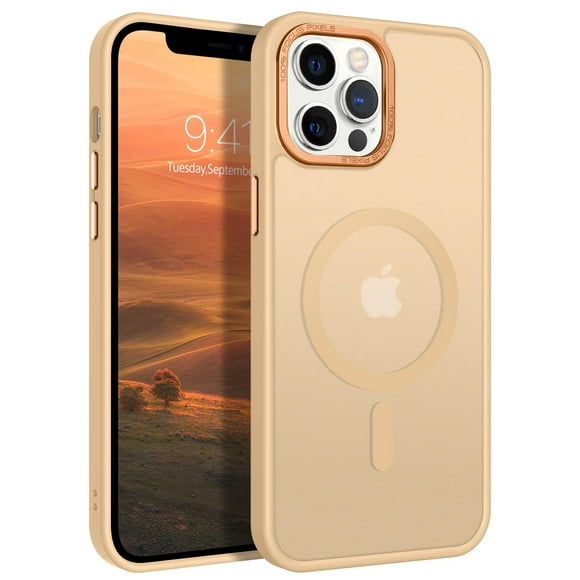 Funda BENTOBEN para iPhone 12 Pro Max de 6.7 pulgadas, magnética, color dorado mate