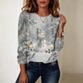 thumbnail image 4 of Yourumao Women's Christmas Shirts Long Sleeve Crewneck Xmas Snowman Graphic Tees Loose Casual Plus Size Tops for Holiday Party, 4 of 8