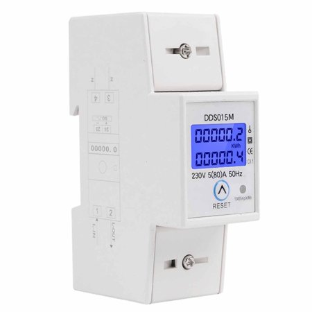 

Feiruifan Multi-function Resettable Household DDS015M 5-80A 230V Electric Power Meter Single-phase Easy to Install Household High Precision Back Light Resettable Electricity Meter for Home
