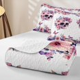 thumbnail image 4 of Homewish Cute Floral Skull Quilt Full for Boys Girls, Rose Butterfly Spring Spooky Full Bedspread Sets, 3 Pieces, 4 of 7