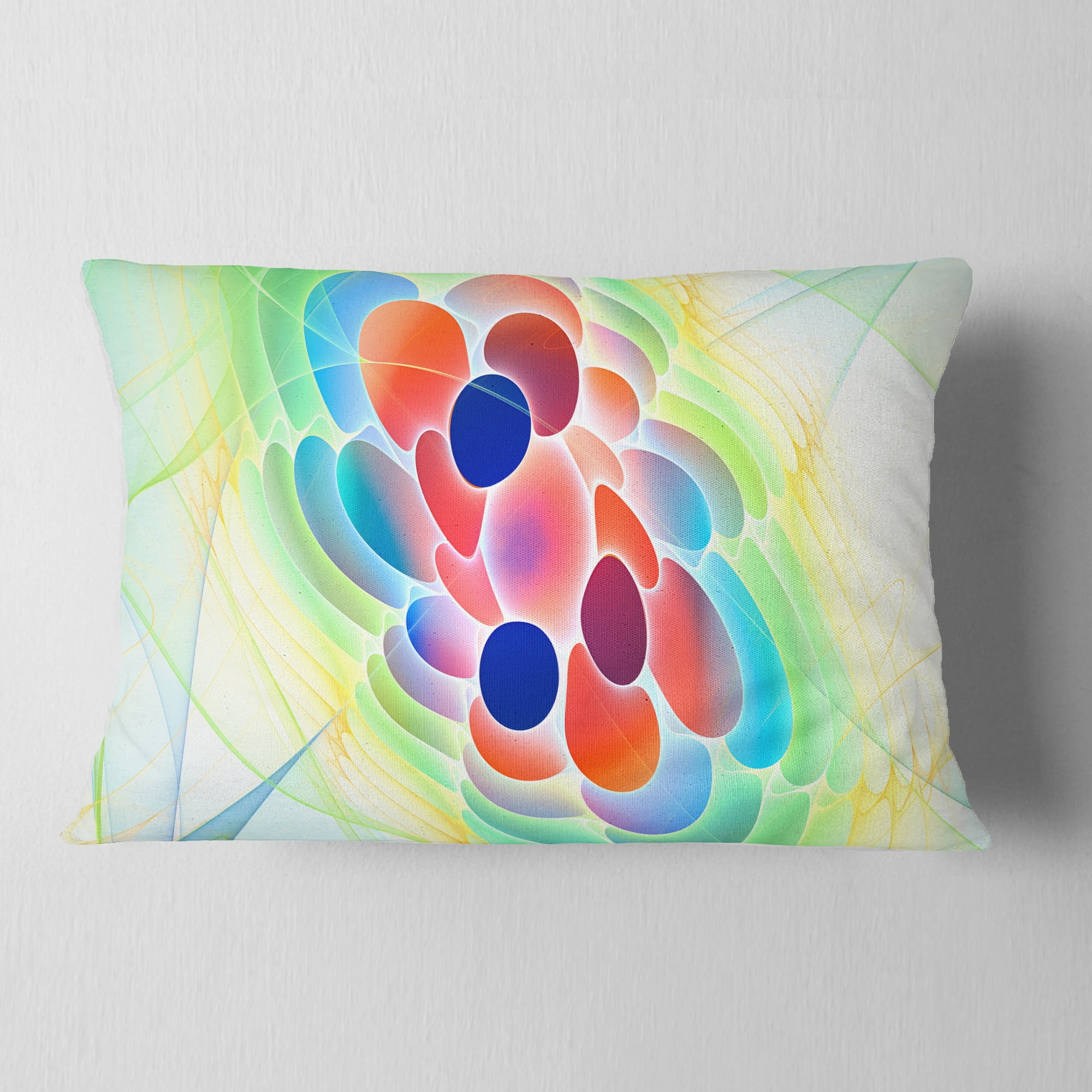 Designart Fractal Virus under Microscope - Abstract Throw Pillow - 12x20