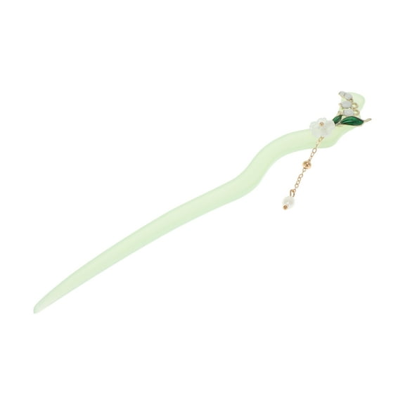 Unique Bargains 1 Pc Hair Chopstick Floral Hair Hairpin for Women Light Green