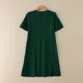 thumbnail image 5 of SROBPTY Dresses for Women Solid Short Sleeve Crew Neck Mid-Length Sundress for Party Wear, 5 of 5