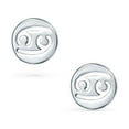 thumbnail image 2 of Bling Jewelry Womens Tiny Simple Round Astrology Cancer Horoscope Zodiac Stud Earrings Silver, 2 of 5