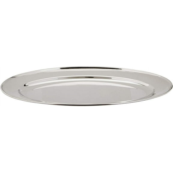 Carlisle WINCO Oval Platter - Serving - Stainless Steel Body - 1 Each