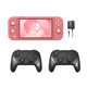 thumbnail image 1 of Nintendo Switch Lite Handheld Video Game Console (Coral Pink) Refurbished - Multiplayer Bundle with 2 RetroFam Wireless Pro Controllers, Gamepad & Charger, 1 of 7