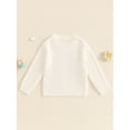 thumbnail image 6 of Aojekbee Toddler Girl Fall Sweater Rainbow Letter Embroidery Long Sleeve Round Neck Chunky Knitwear Pullover, 6 of 10