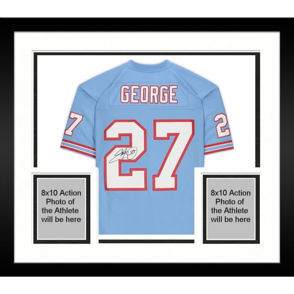 Framed Eddie George Houston Oilers Autographed Mitchell & Ness Light Blue Replica Jersey - Fanatics Authentic Certified