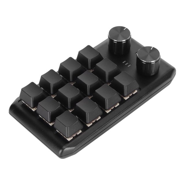 Clavier Personnalisé Mini 12 Touches Interrupteur Rouge Clavier Mécanique, 2 Boutons Clavier Macro Programmable avec Multi Fonction pour Vista, Linux, OS
