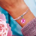 thumbnail image 3 of Cancer Awareness Bracelets Handmade Adjustable Cord Thread Ribbon Courage Friendship Support for Women, 3 of 3