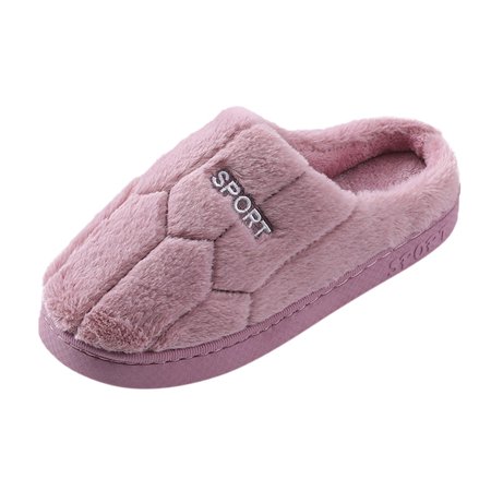 

Mackneog Couple Women s Winter Indoor Home Plus Velvet Warm Thick Bottom Non Slip Cotton Slippers Gift on Clearance
