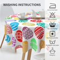 thumbnail image 5 of Easter Tablecloth Round 60 Inch Easter Eggs Table Cloth Gift Cute Bunny Easter Table Clothes Reusable Circle Table Cover for Dining Room Home Decor, 5 of 6