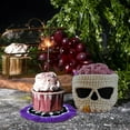 thumbnail image 4 of Dserhfy Brainy Skull Coaster Handmade Crochet Skeleton Tabletop Decor Hand Knitted Drink Cup Mat for Home Bar Decor, 4 of 8