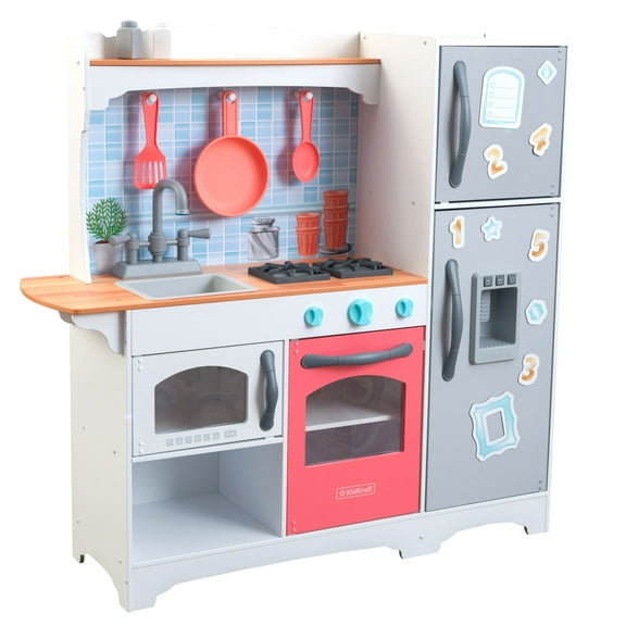 KidKraft Mosaic Magnetic Play Kitchen with Ice Maker & Accessory Play Set