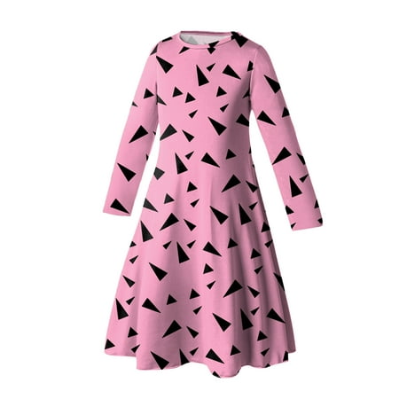 

Toddler Girls Casual Dresses Historical Long Sleeves Children Kids Dress Daily-Wear